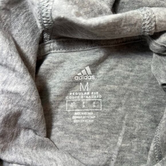 Adidas Boys' Rainbow Sleeve Long Sleeve Hooded Tee - Gray - Size M (10/12) - Picture 3 of 6